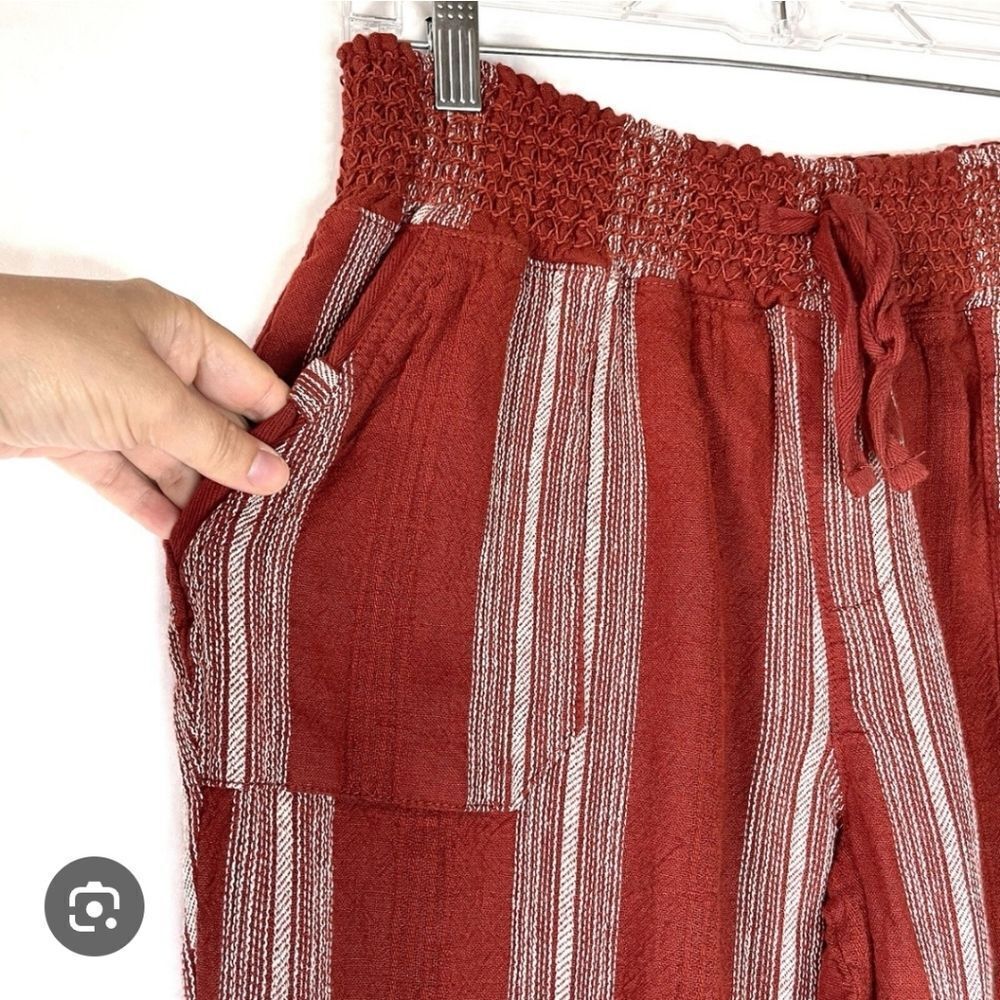 REWASH Striped Casual Pants - Rust and White - Picture 5 of 8